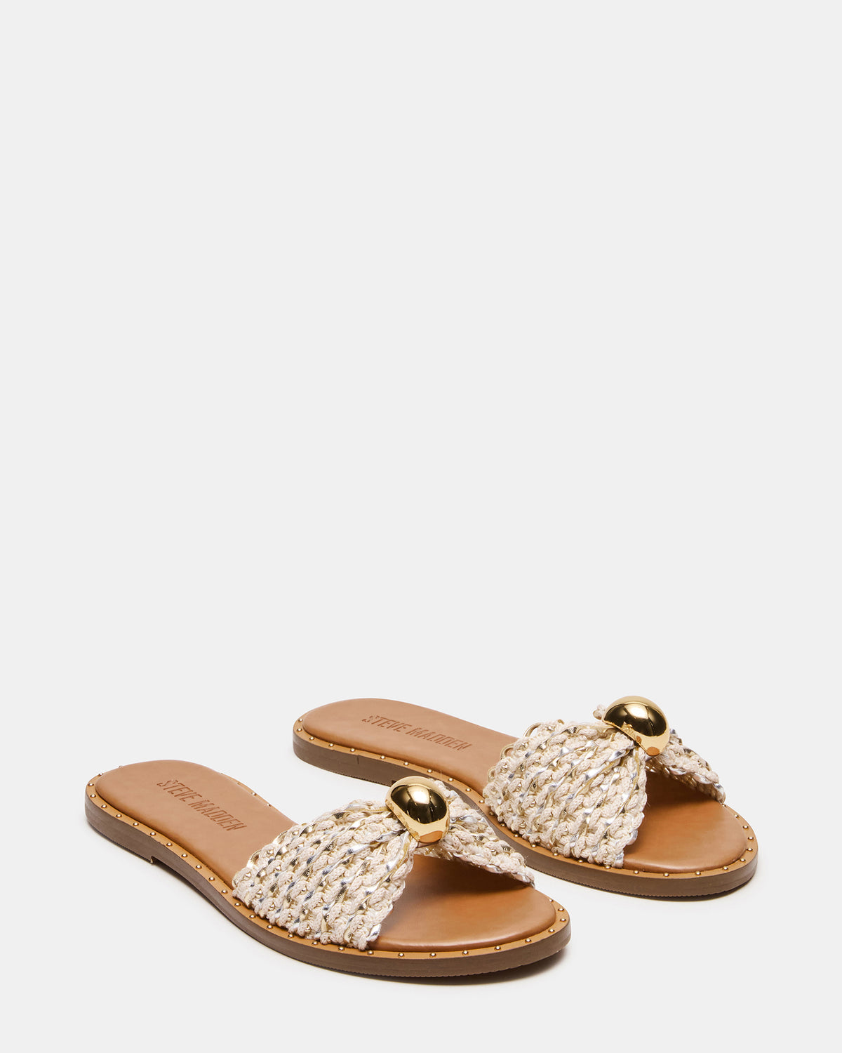 DIPSY Metallic Multi Slide Rounded Toe Women's Sandal | Steve Madden for Sale