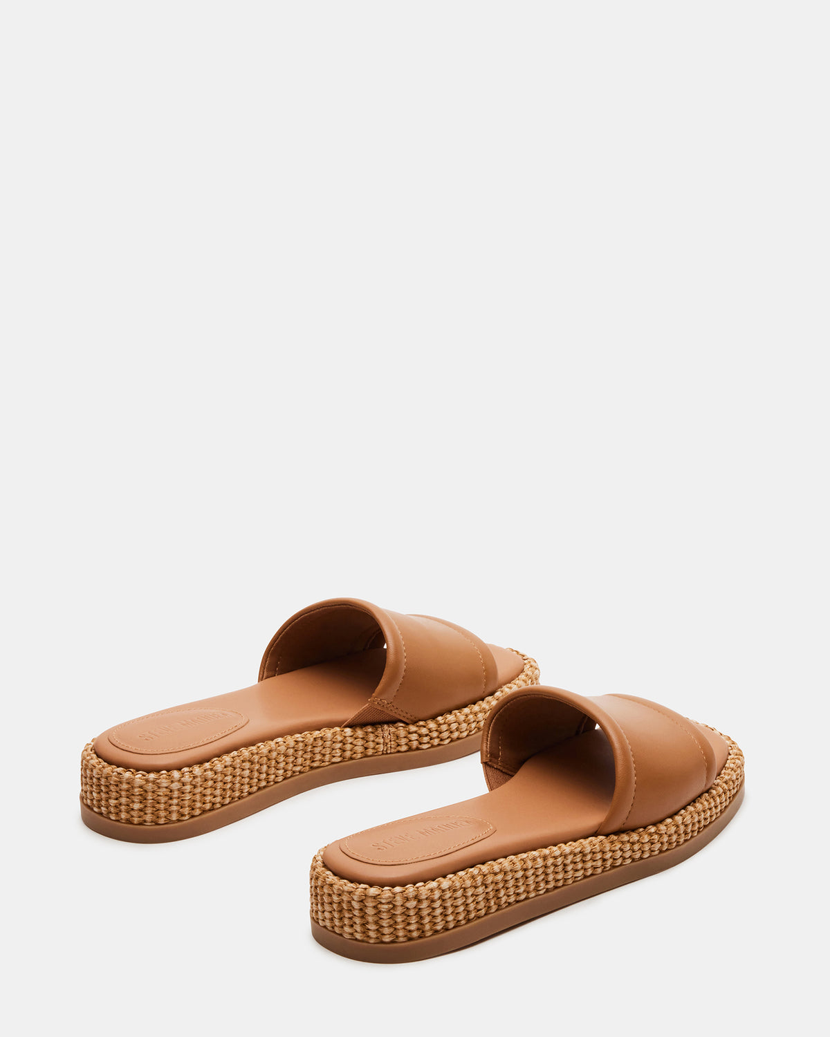 BOARDWALK Tan Leather Women's Raffia Slides | Steve Madden near me