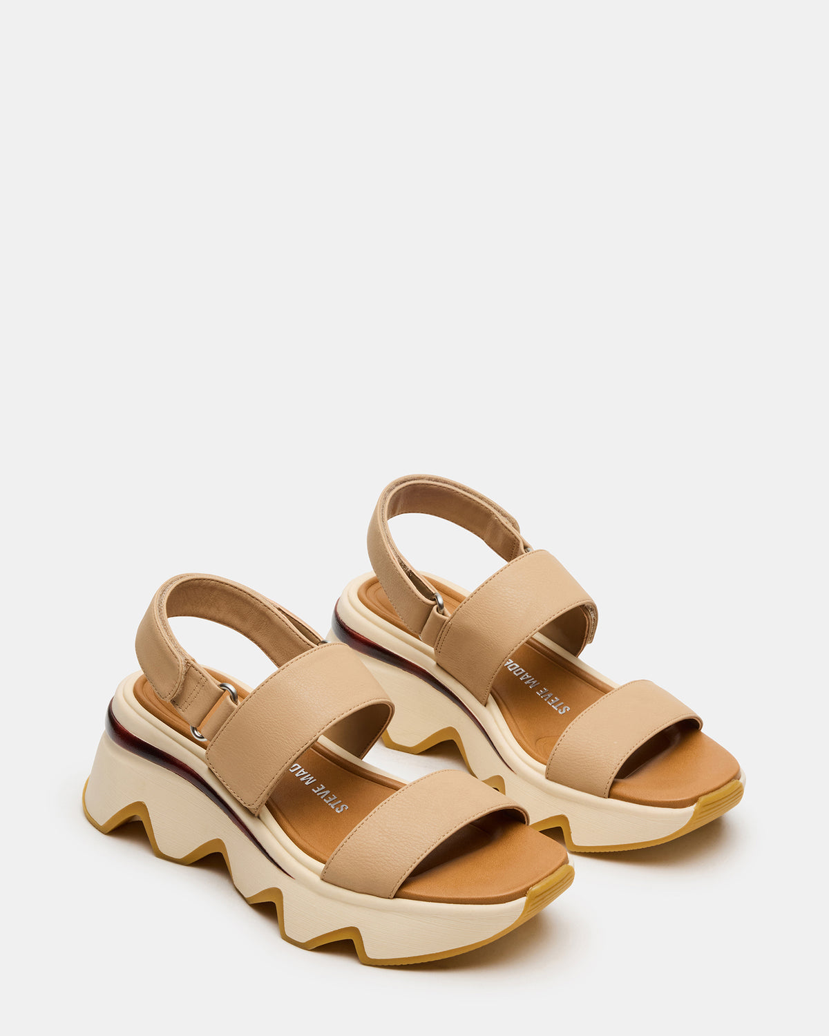 LOCHAN Natural Platform Flatform Strappy Women's Sandal | Steve Madden discount