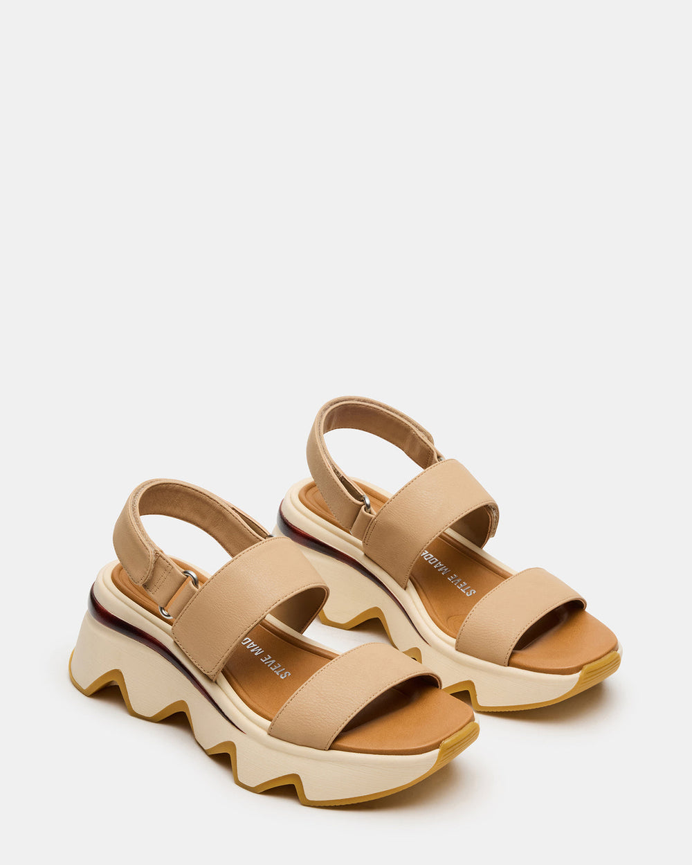 LOCHAN Natural Platform Flatform Strappy Women's Sandal | Steve Madden discount