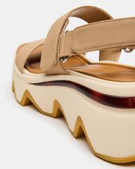 LOCHAN Natural Platform Flatform Strappy Women's Sandal | Steve Madden discount