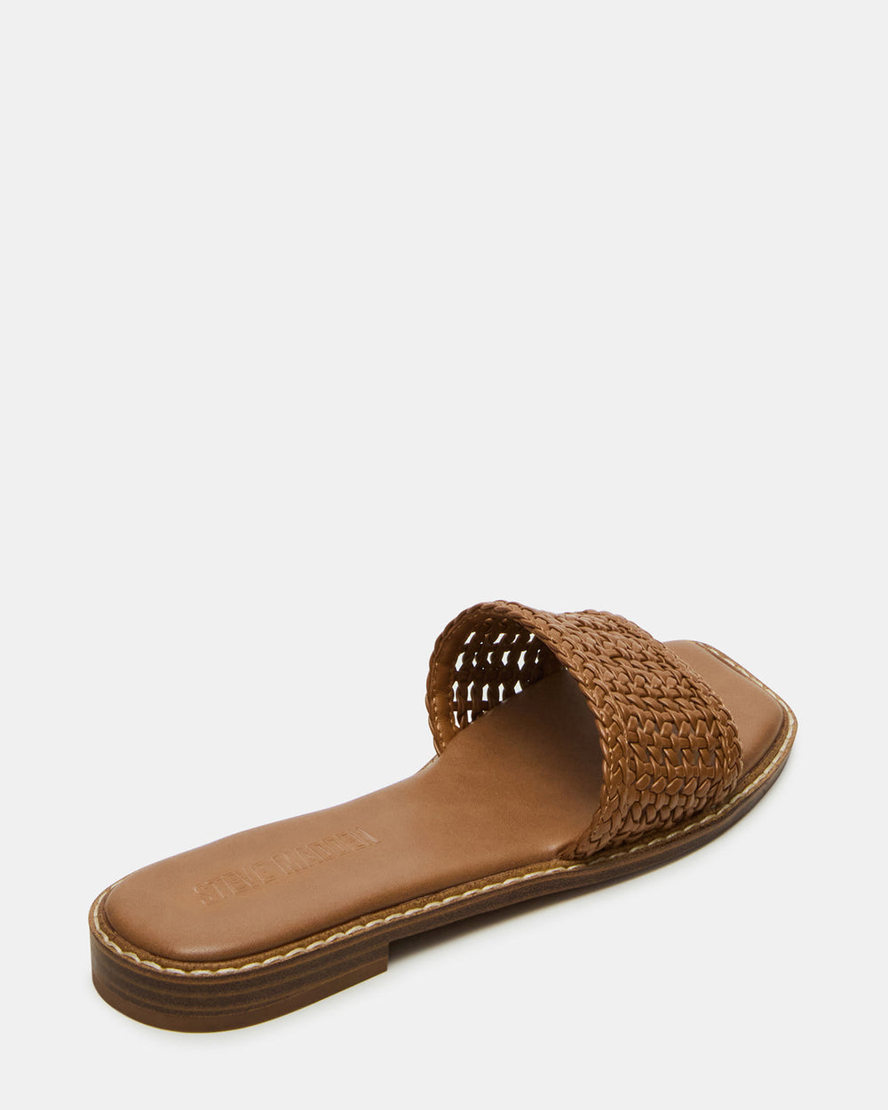 SNIDER Tan Square-Toe Slide Woven Women's Sandal | Steve Madden online