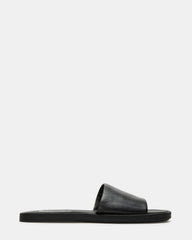 KAYA Black Leather Slide Sandal | Women's Sandals | Steve Madden US