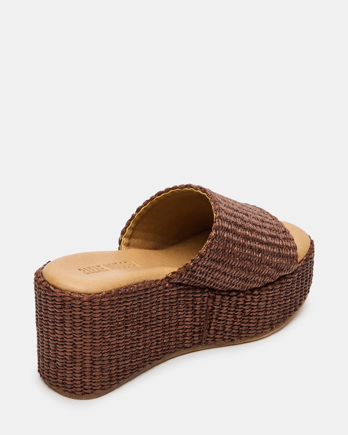 JETTY Brown Raffia Platform Wedge Women's Sandal | Steve Madden outlet