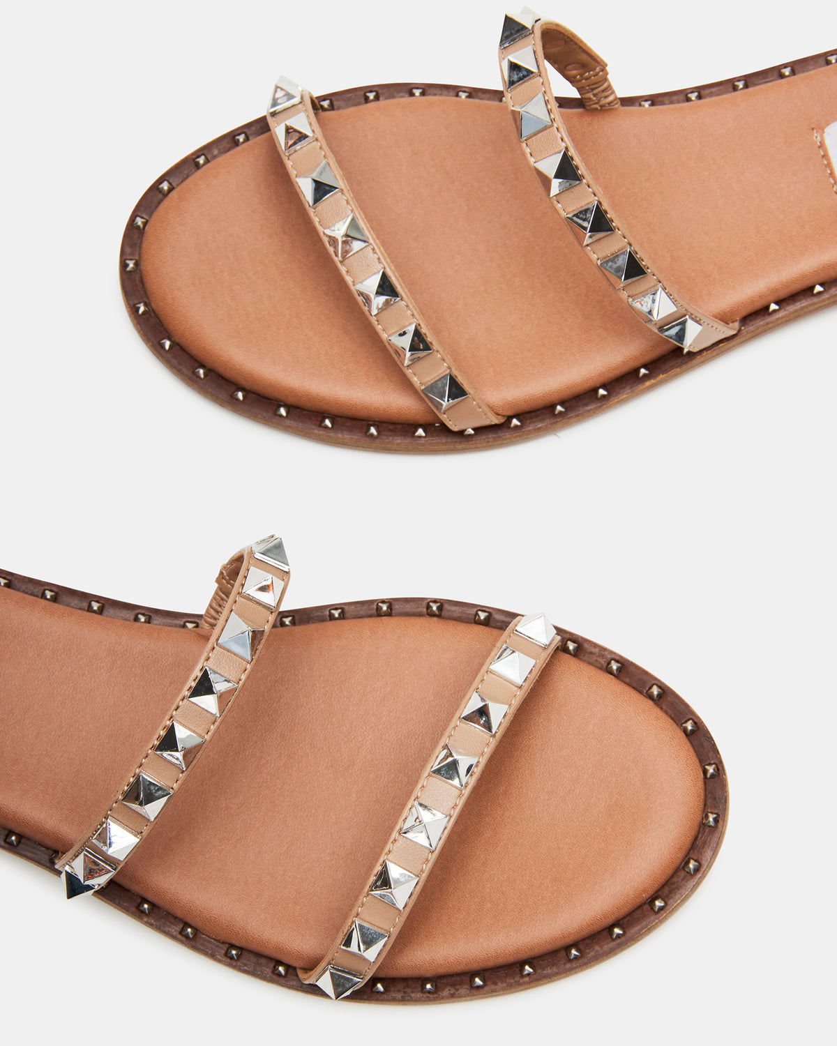 TRAVEL Tan Women's Studded Strappy Sandal | Steve Madden Sale