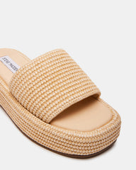 BEACHY Natural Platform Slide Women's Sandal | Steve Madden online