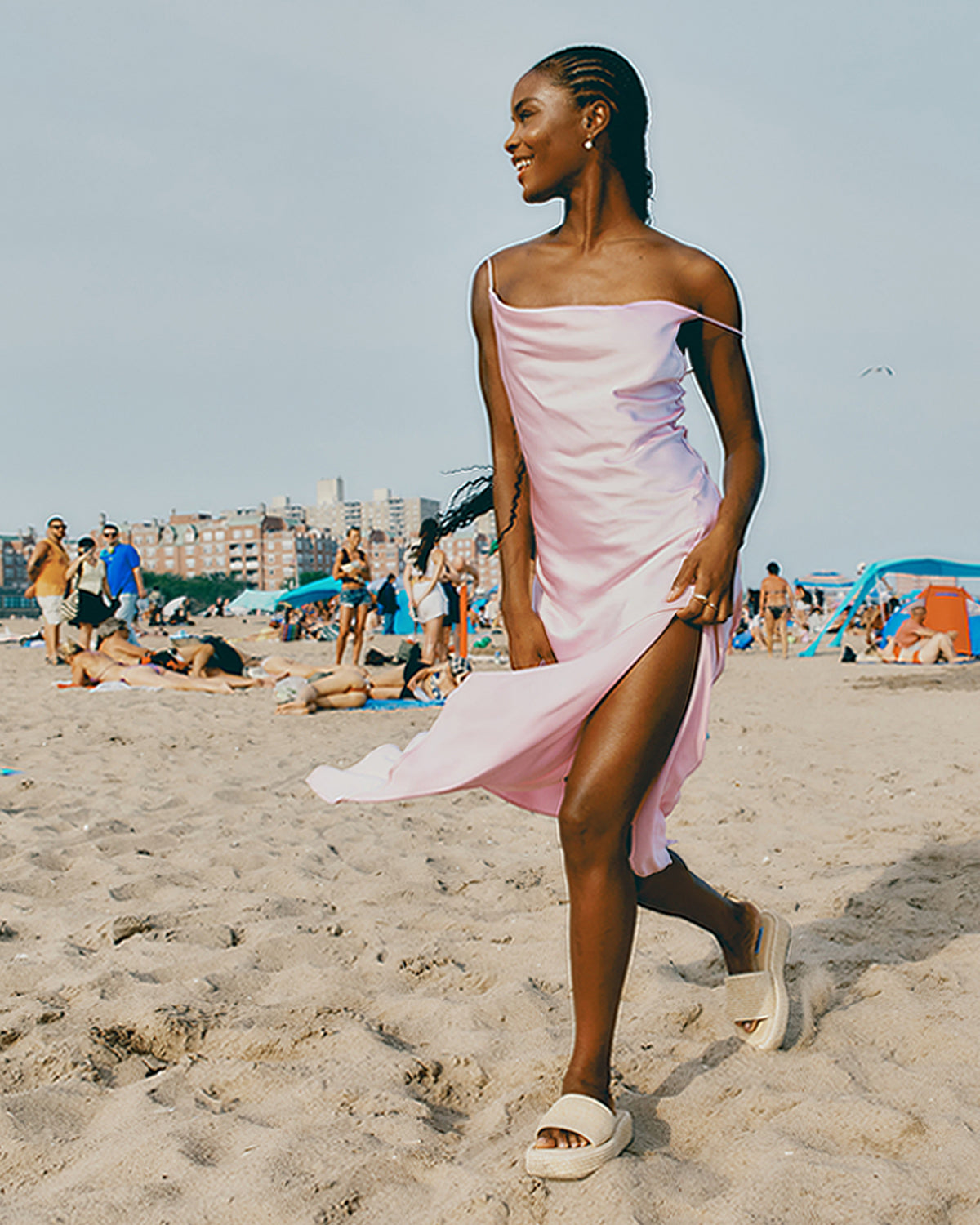 BEACHY Natural Platform Slide Women's Sandal | Steve Madden online