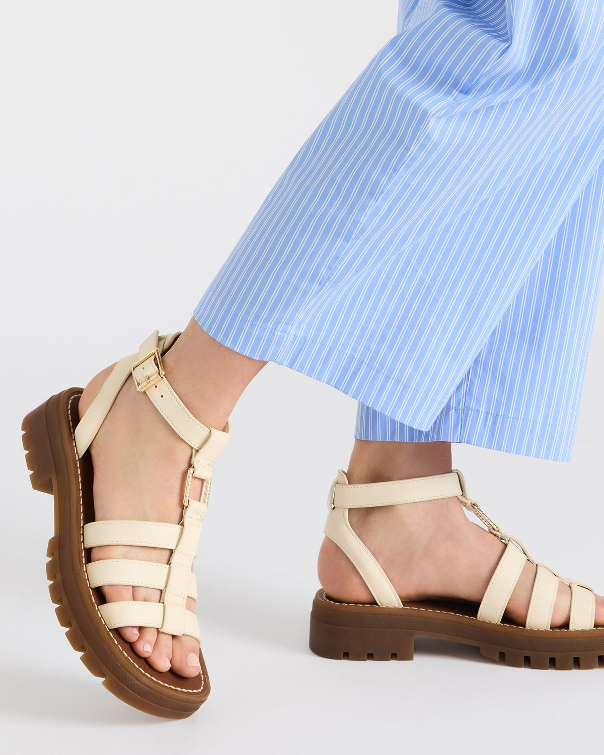 JARELLI Bone Leather Strappy Platform Women's Sandal | Steve Madden US