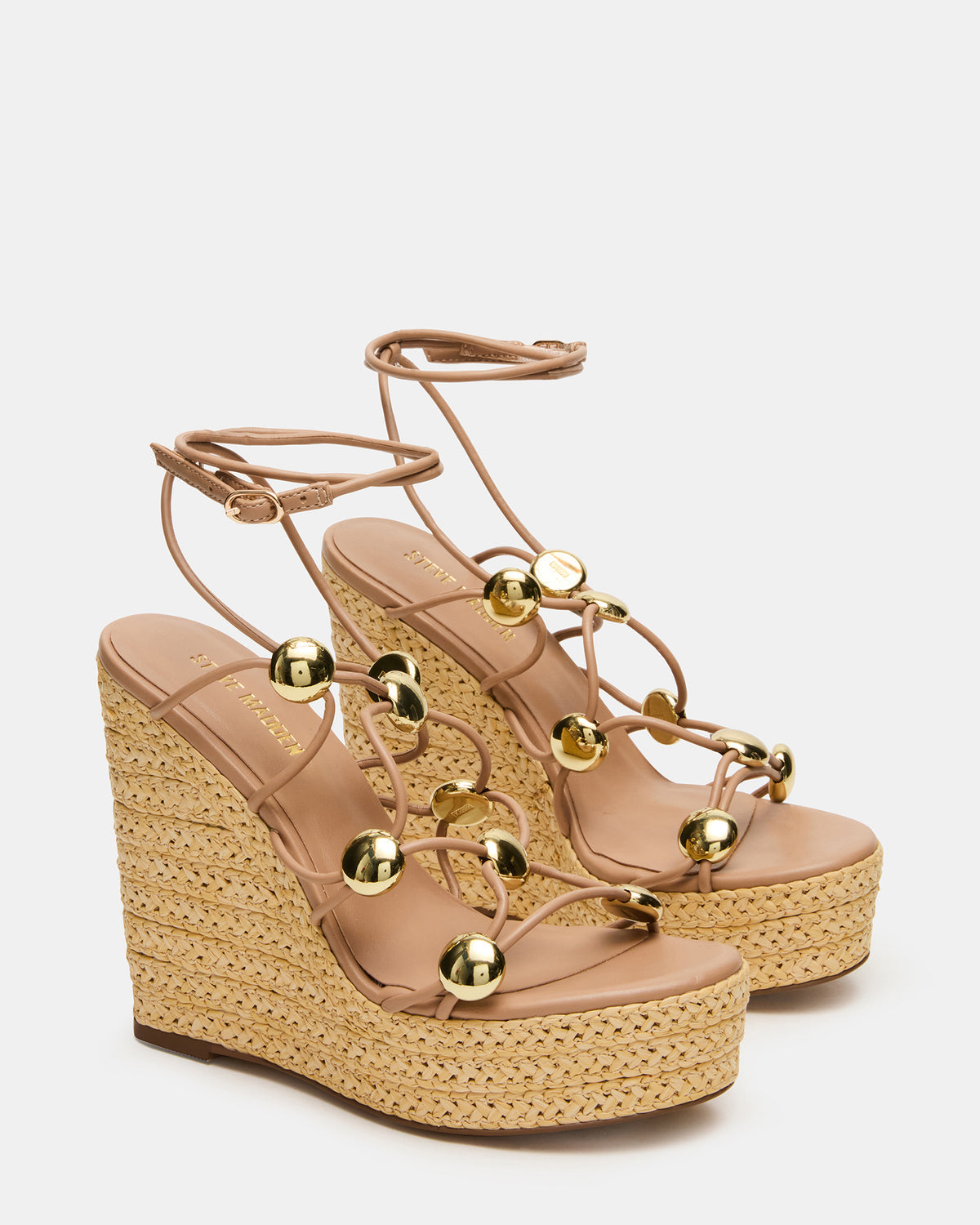 OAKLIE Natural Platform Strappy Wedge Women's Sandal | Steve Madden outlet