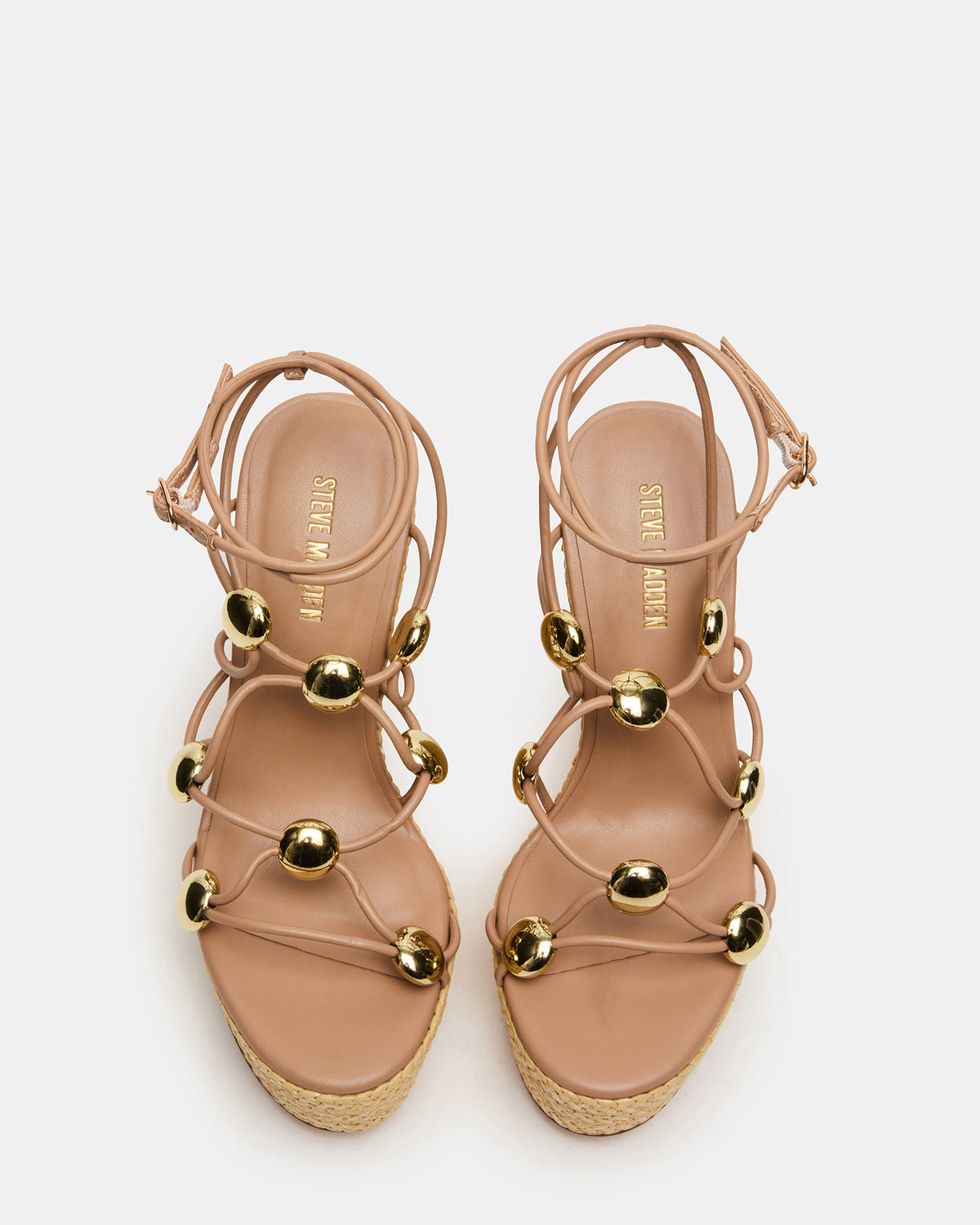 OAKLIE Natural Platform Strappy Wedge Women's Sandal | Steve Madden outlet