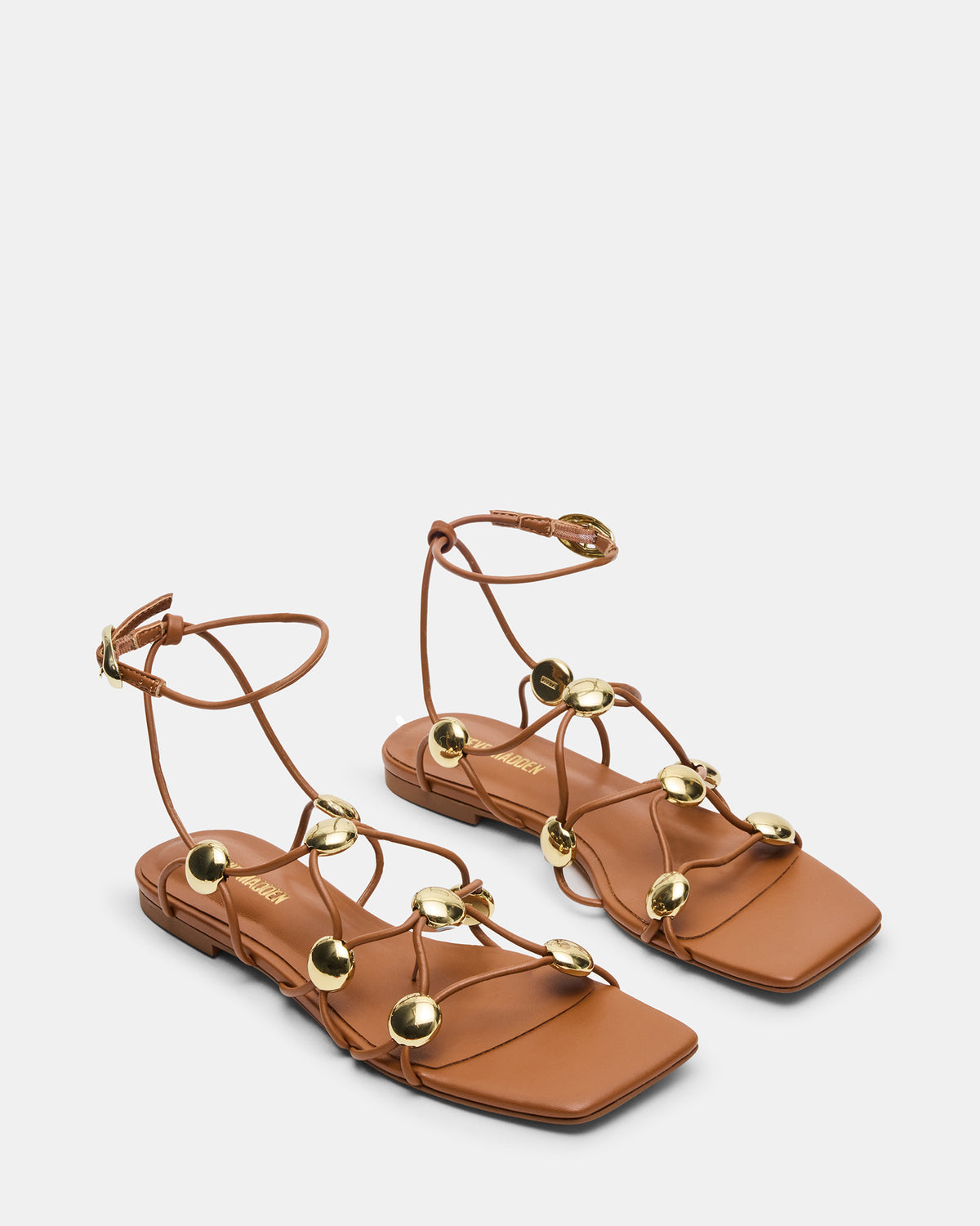 TIDES Cognac Strappy Square-Toe Women's Sandal | Steve Madden near me