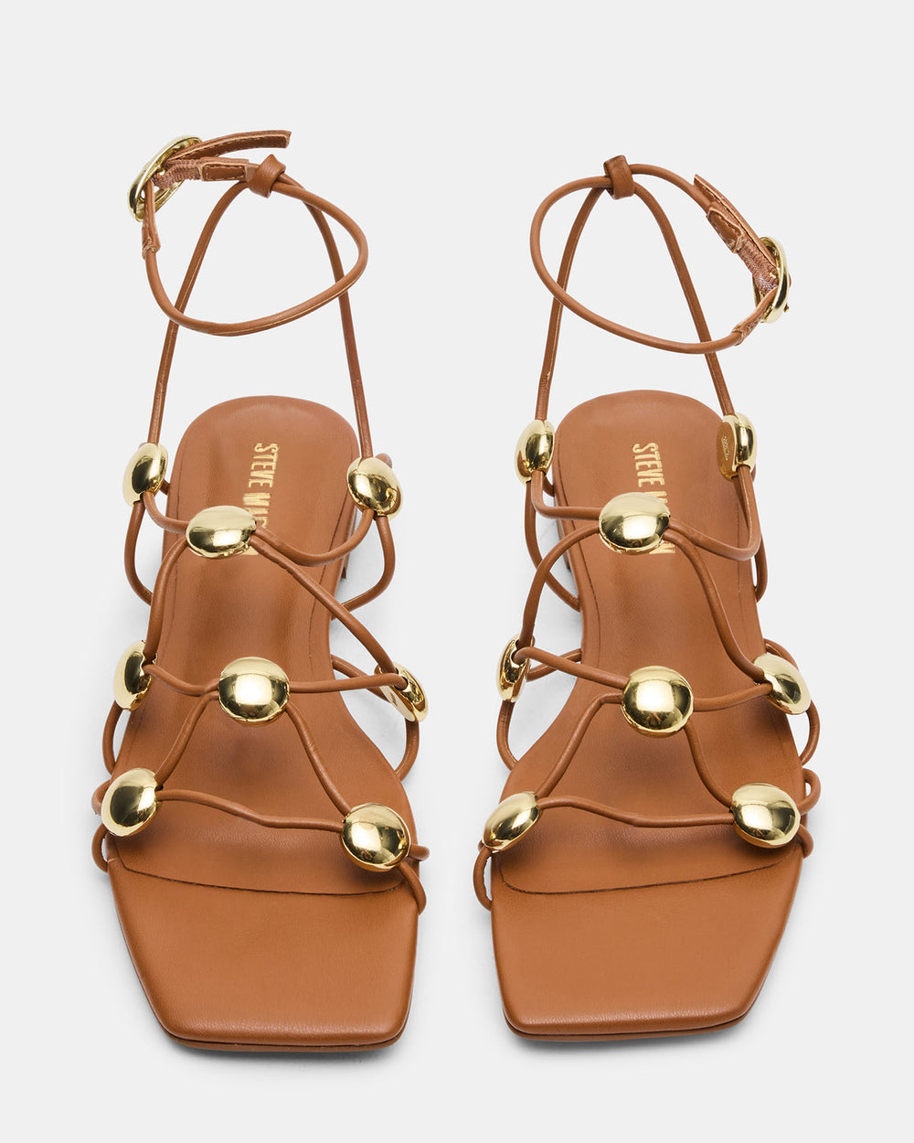 TIDES Cognac Strappy Square-Toe Women's Sandal | Steve Madden near me