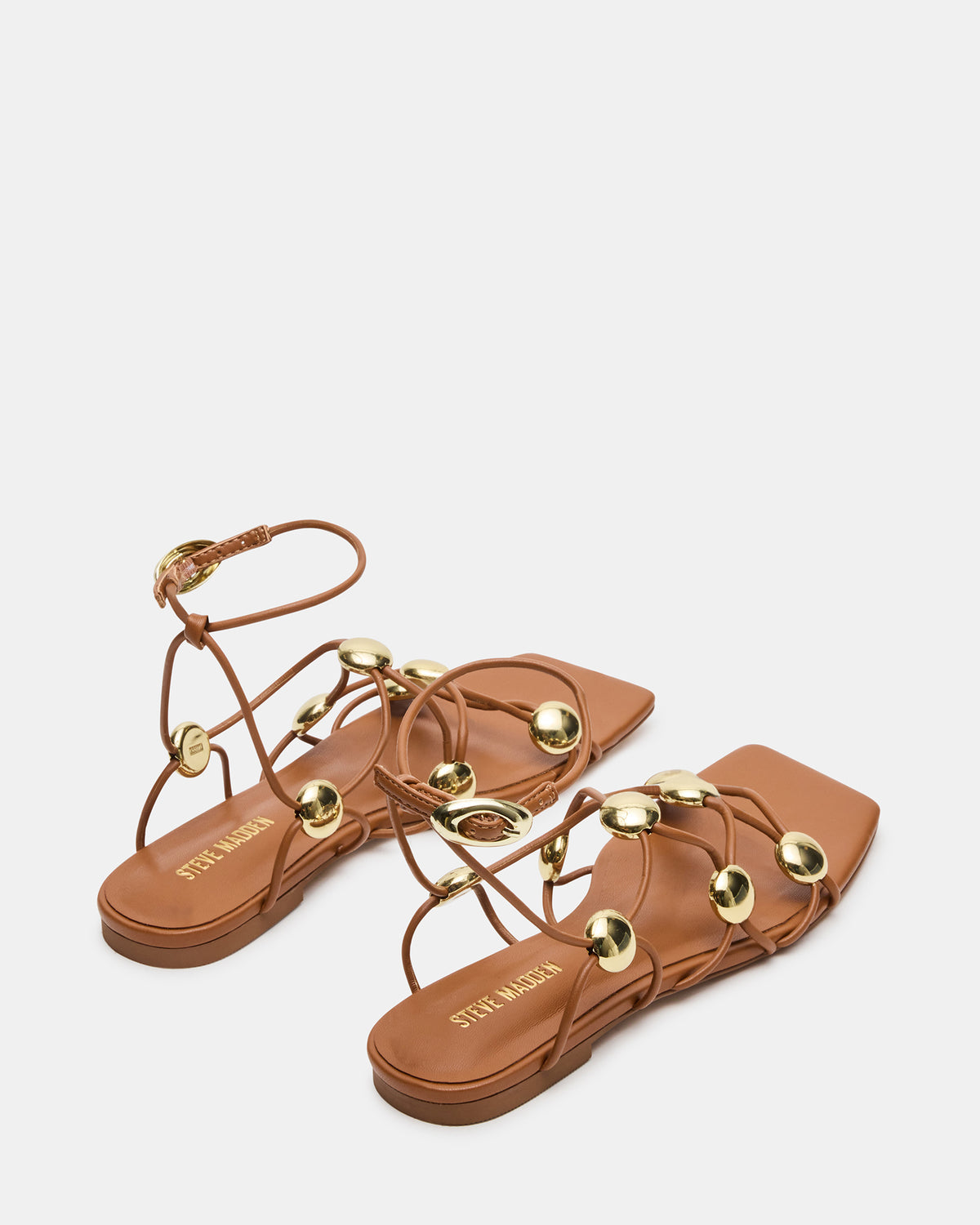 TIDES Cognac Strappy Square-Toe Women's Sandal | Steve Madden near me