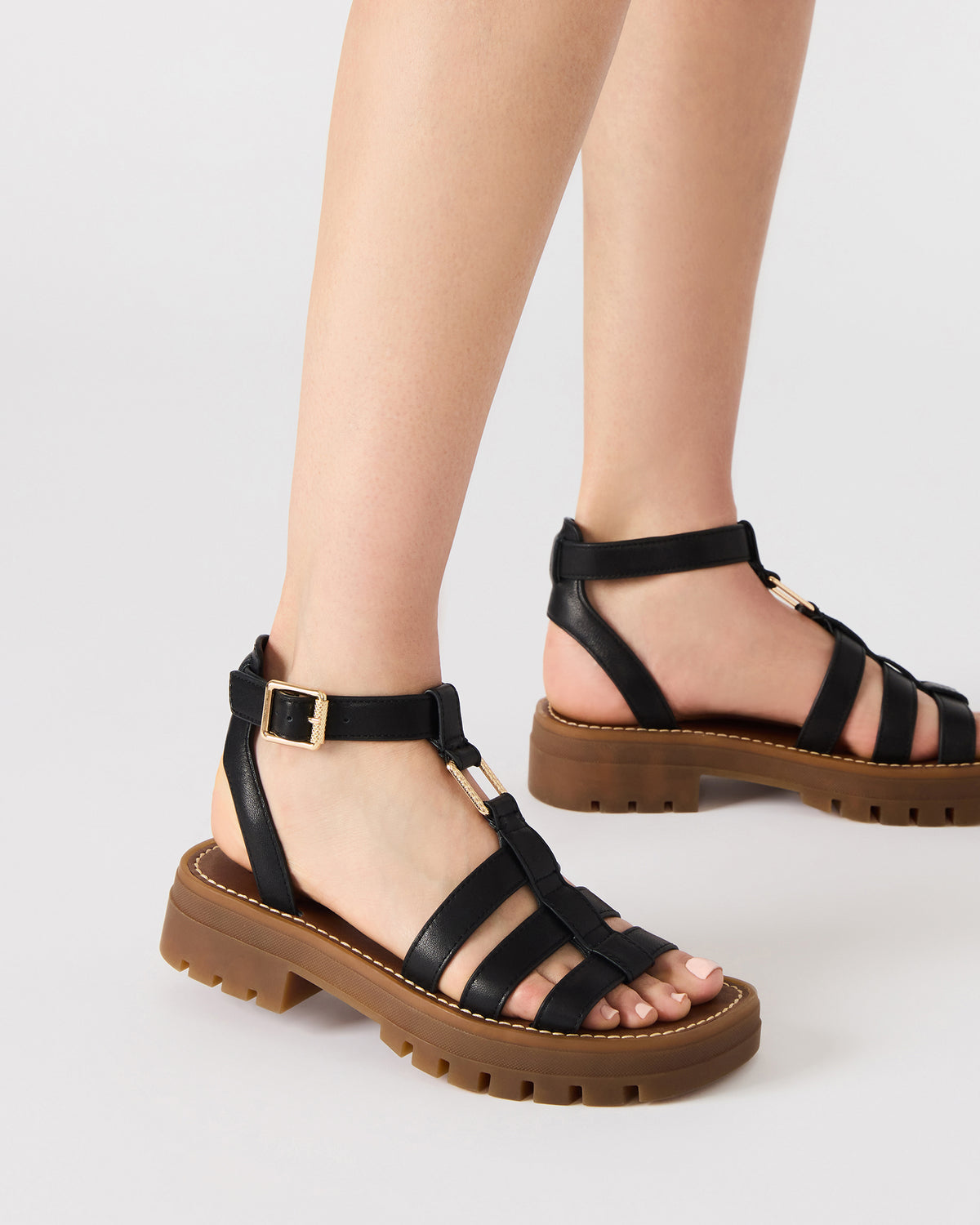 JARELLI Black Leather Strappy Platform Women's Sandal | Steve Madden online