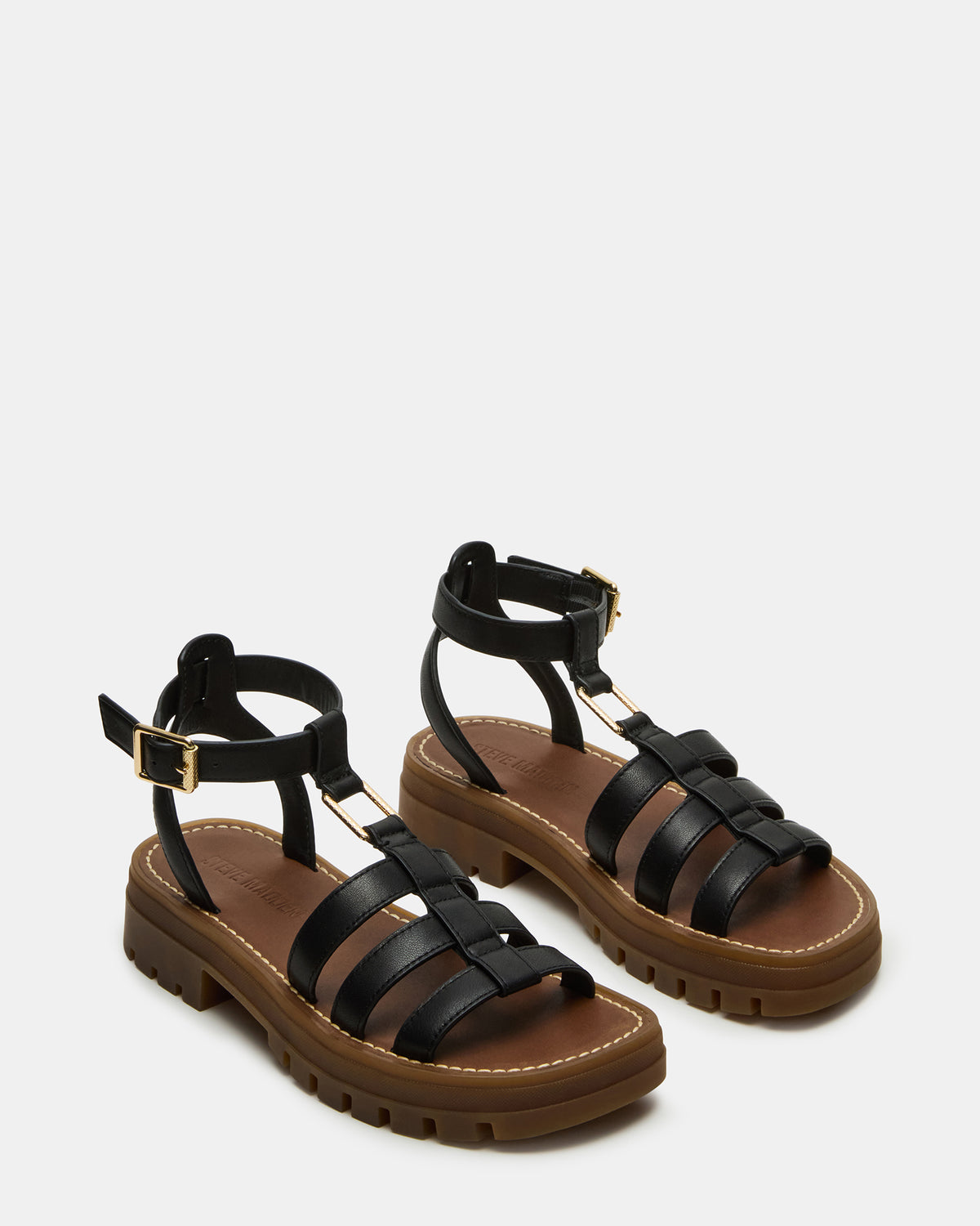 JARELLI Black Leather Strappy Platform Women's Sandal | Steve Madden online