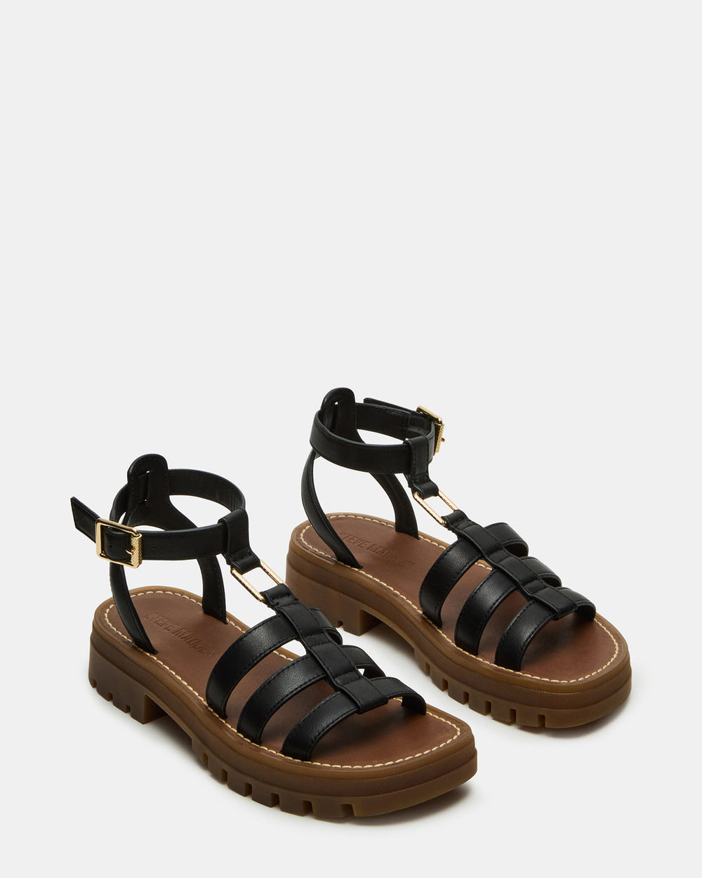 JARELLI Black Leather Strappy Platform Women's Sandal | Steve Madden online