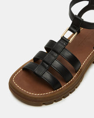 JARELLI Black Leather Strappy Platform Women's Sandal | Steve Madden online