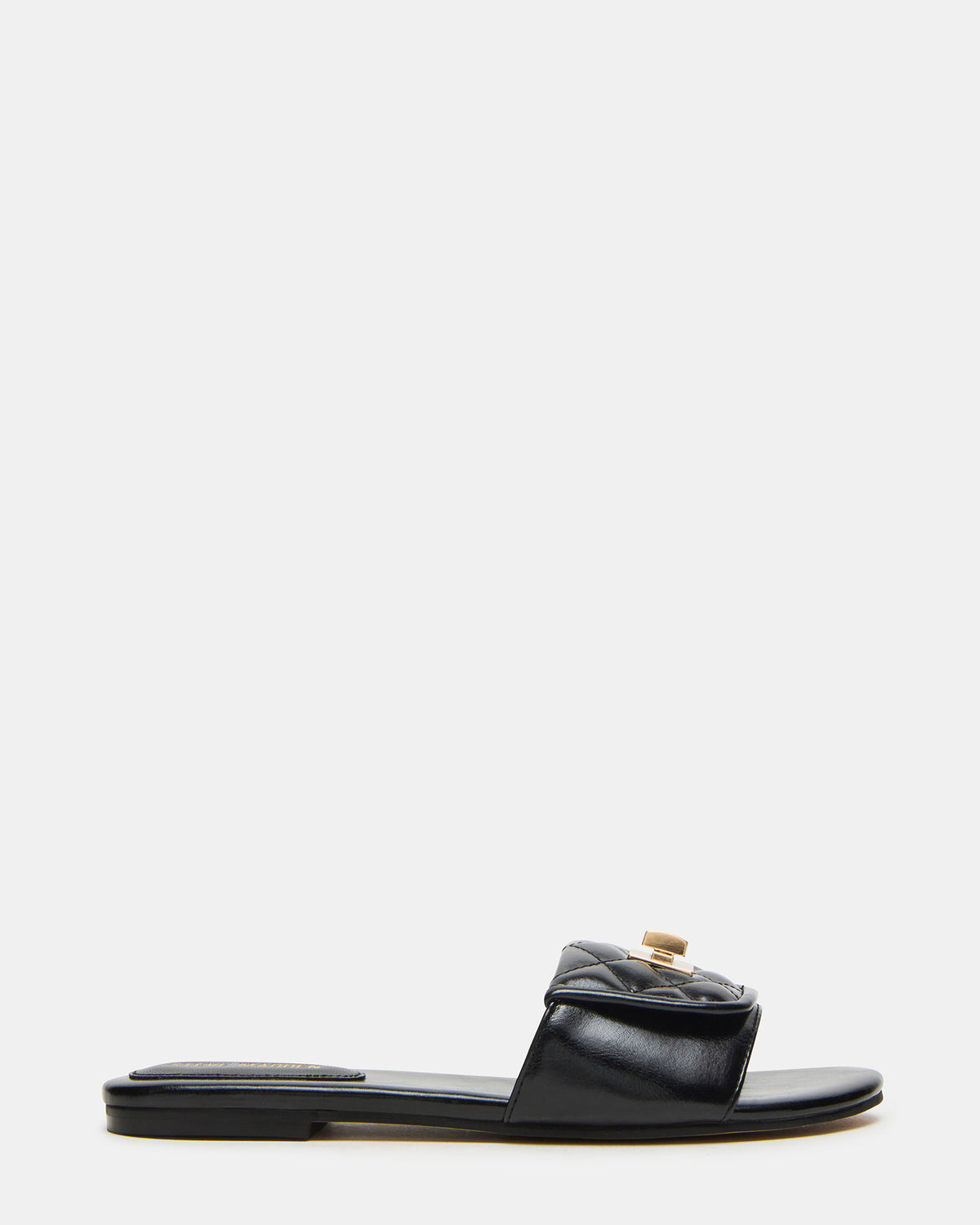 MORELAND Black Quilted Slide Women's Sandal | Steve Madden for Sale