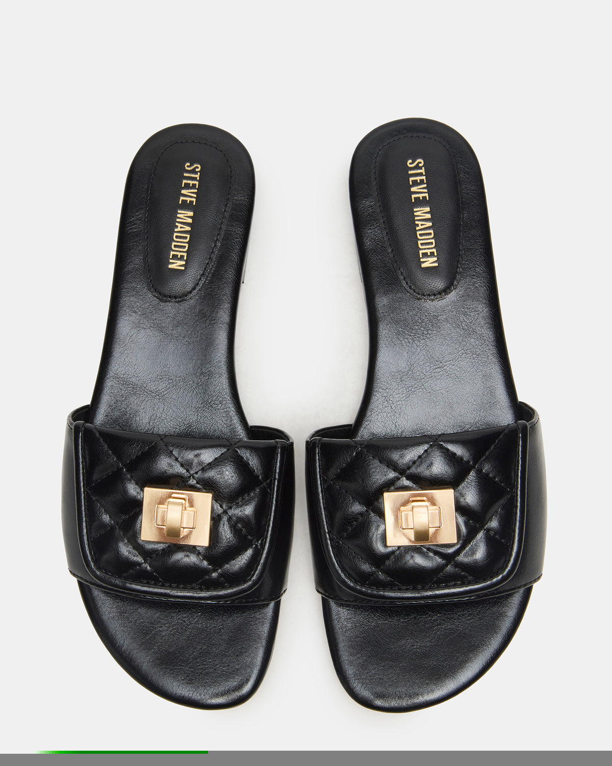 MORELAND Black Quilted Slide Women's Sandal | Steve Madden for Sale