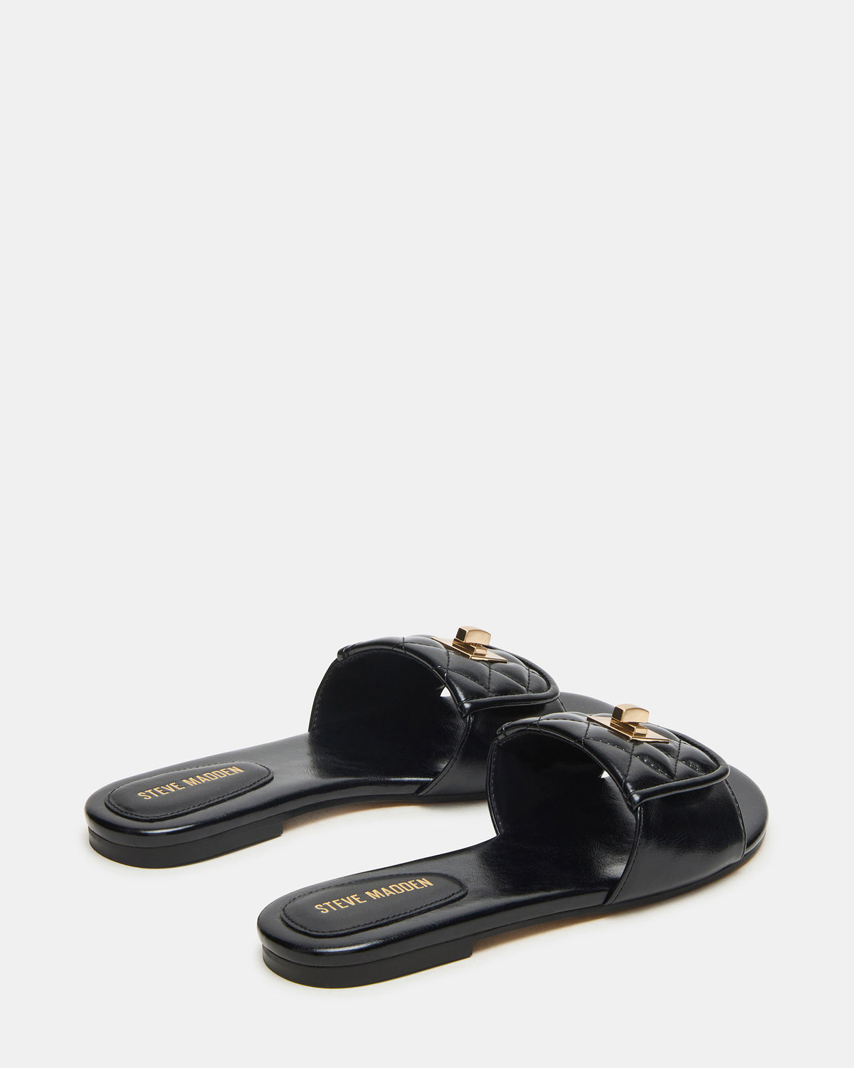 MORELAND Black Quilted Slide Women's Sandal | Steve Madden for Sale