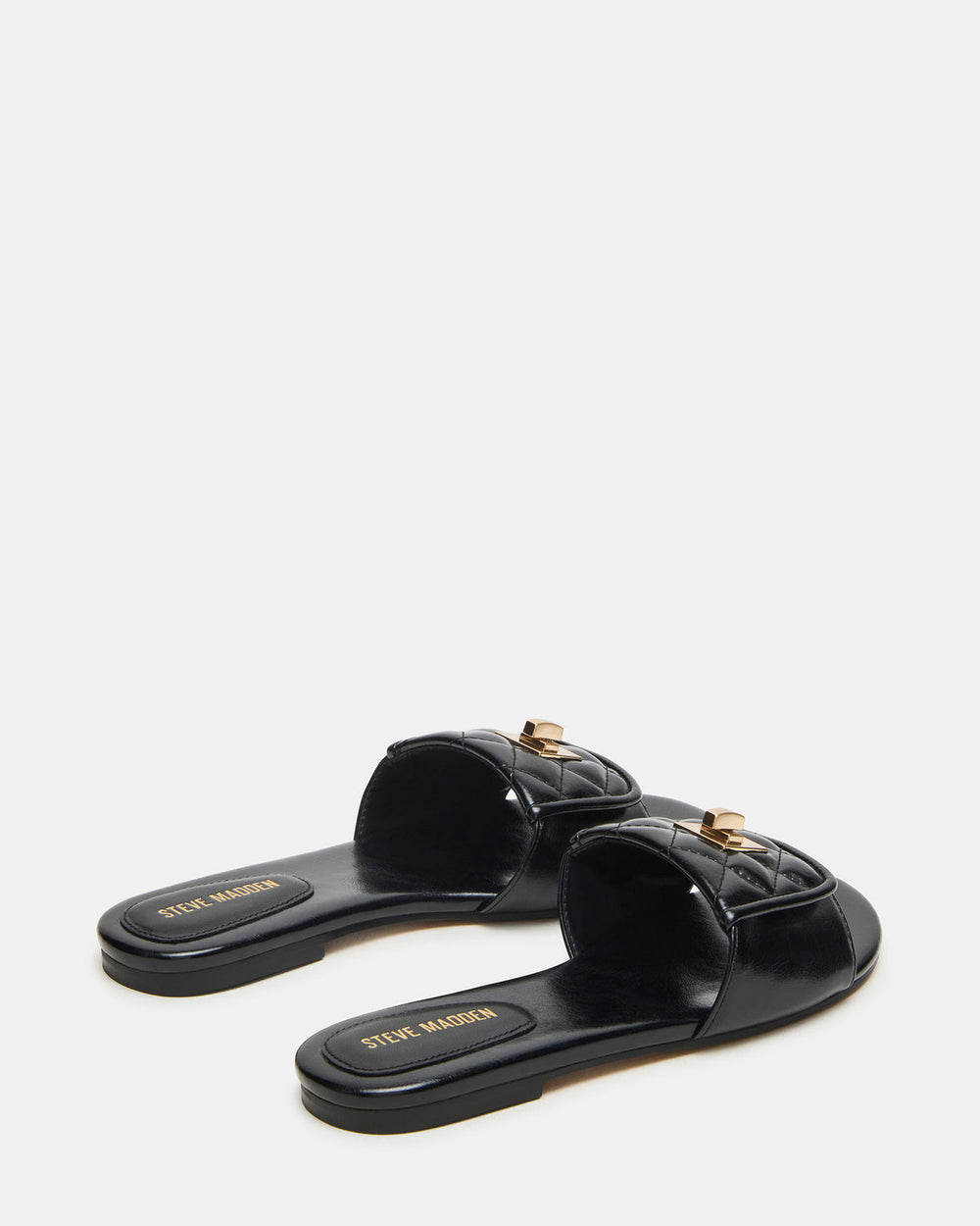MORELAND Black Quilted Slide Women's Sandal | Steve Madden for Sale