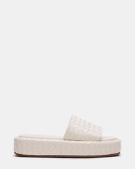 BEACHY Quilted Bone Platform Slide Women's Sandal | Steve Madden on Sale