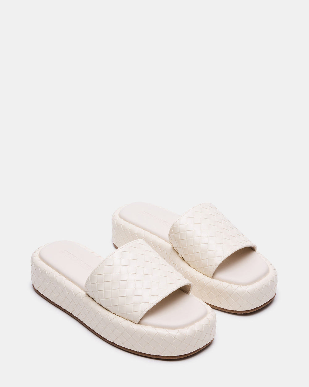 BEACHY Quilted Bone Platform Slide Women's Sandal | Steve Madden on Sale