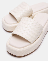 BEACHY Quilted Bone Platform Slide Women's Sandal | Steve Madden on Sale