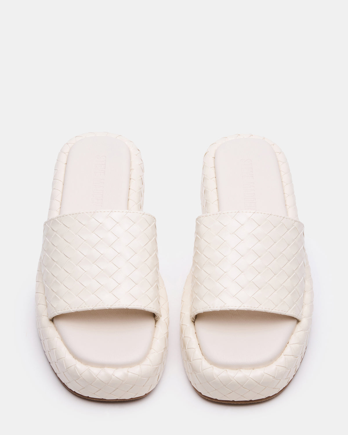 BEACHY Quilted Bone Platform Slide Women's Sandal | Steve Madden on Sale