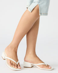 CARIBBEAN White Square-Toe Mule Thong Women's Sandal | Steve Madden near me