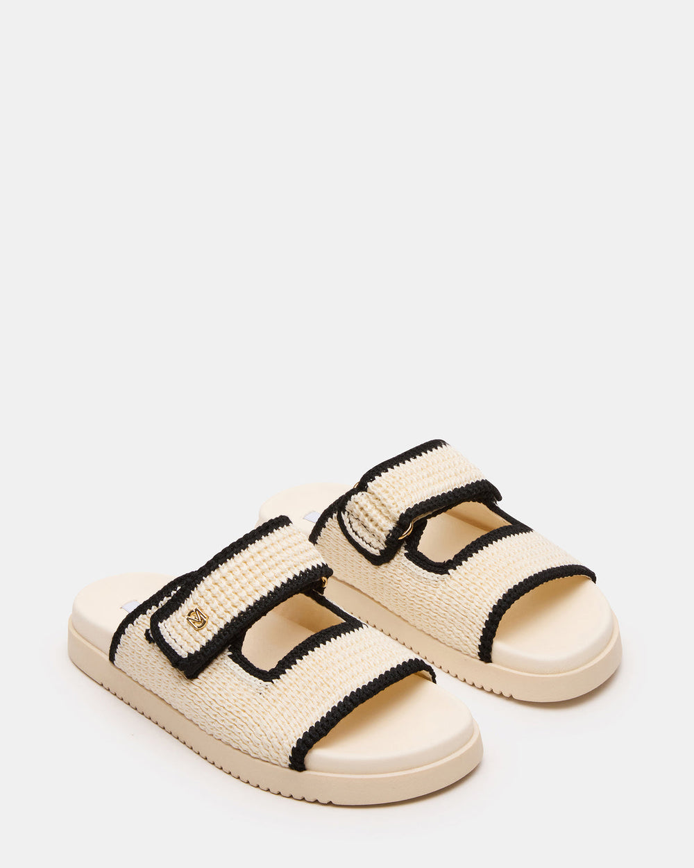 MAYSIE Cream Multi Woven Flatform Footbed Slide Women's Sandal | Steve Madden US