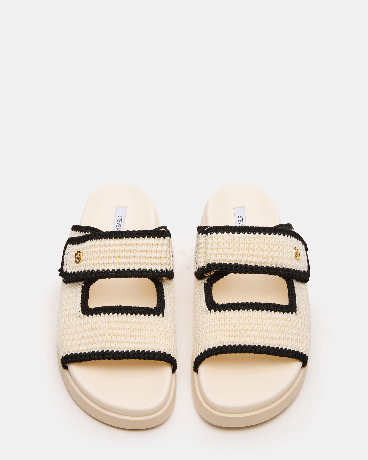 MAYSIE Cream Multi Woven Flatform Footbed Slide Women's Sandal | Steve Madden US