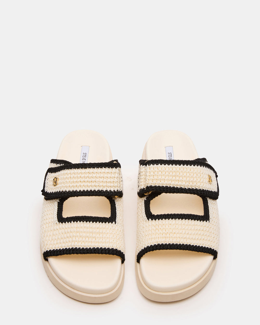 MAYSIE Cream Multi Woven Flatform Footbed Slide Women's Sandal | Steve Madden US