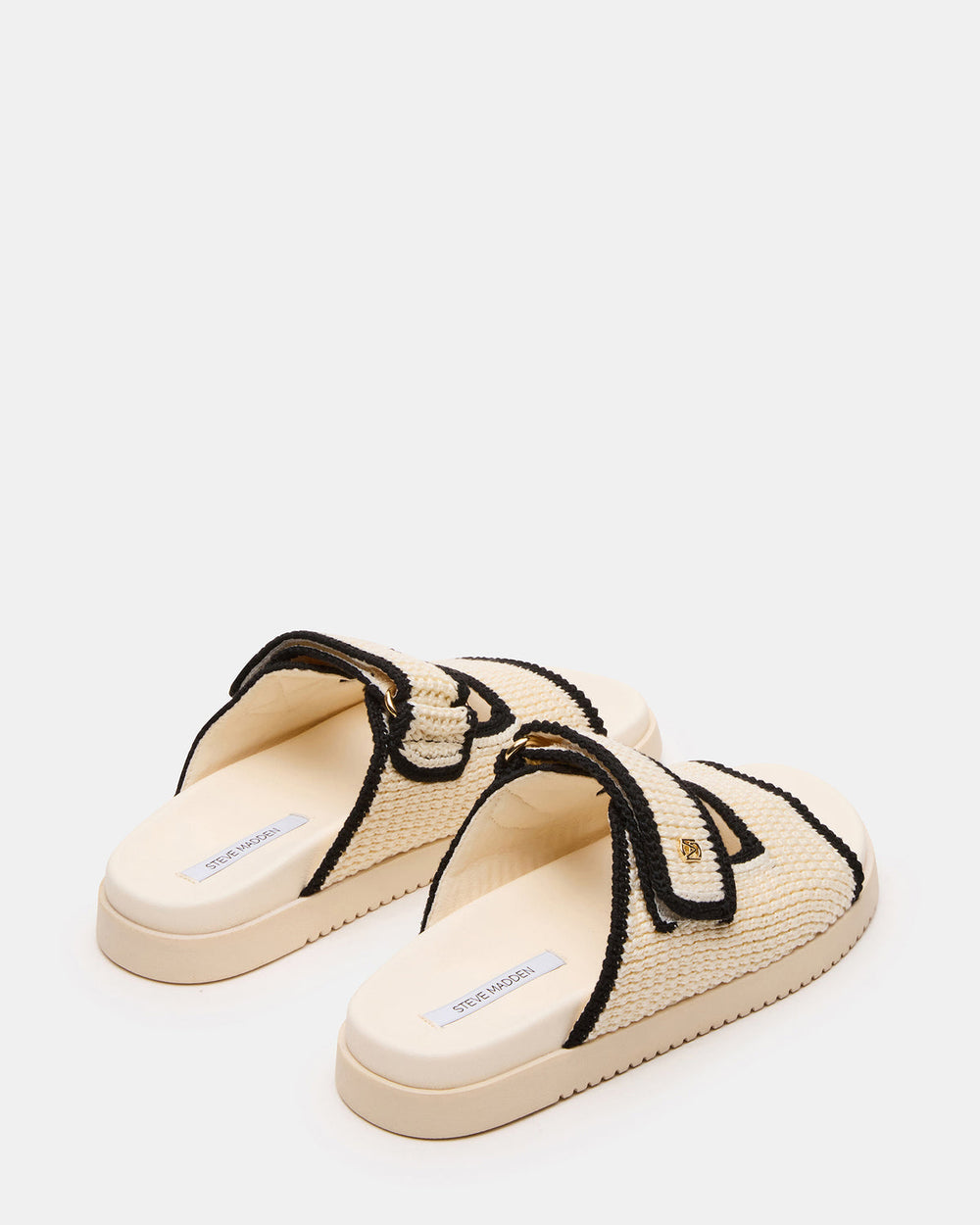 MAYSIE Cream Multi Woven Flatform Footbed Slide Women's Sandal | Steve Madden US
