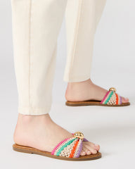 DIPSY Multi Raffia Slide Rounded Toe Women's Sandal | Steve Madden for Sale
