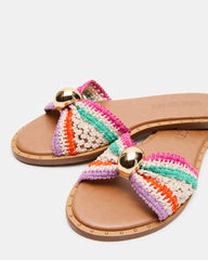 DIPSY Multi Raffia Slide Rounded Toe Women's Sandal | Steve Madden for Sale