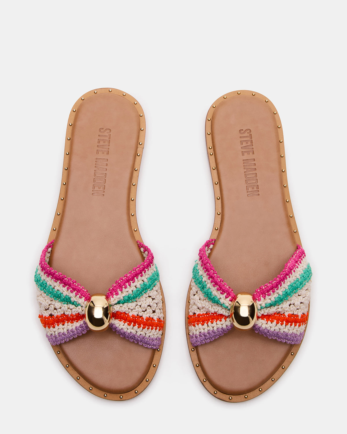 DIPSY Multi Raffia Slide Rounded Toe Women's Sandal | Steve Madden for Sale