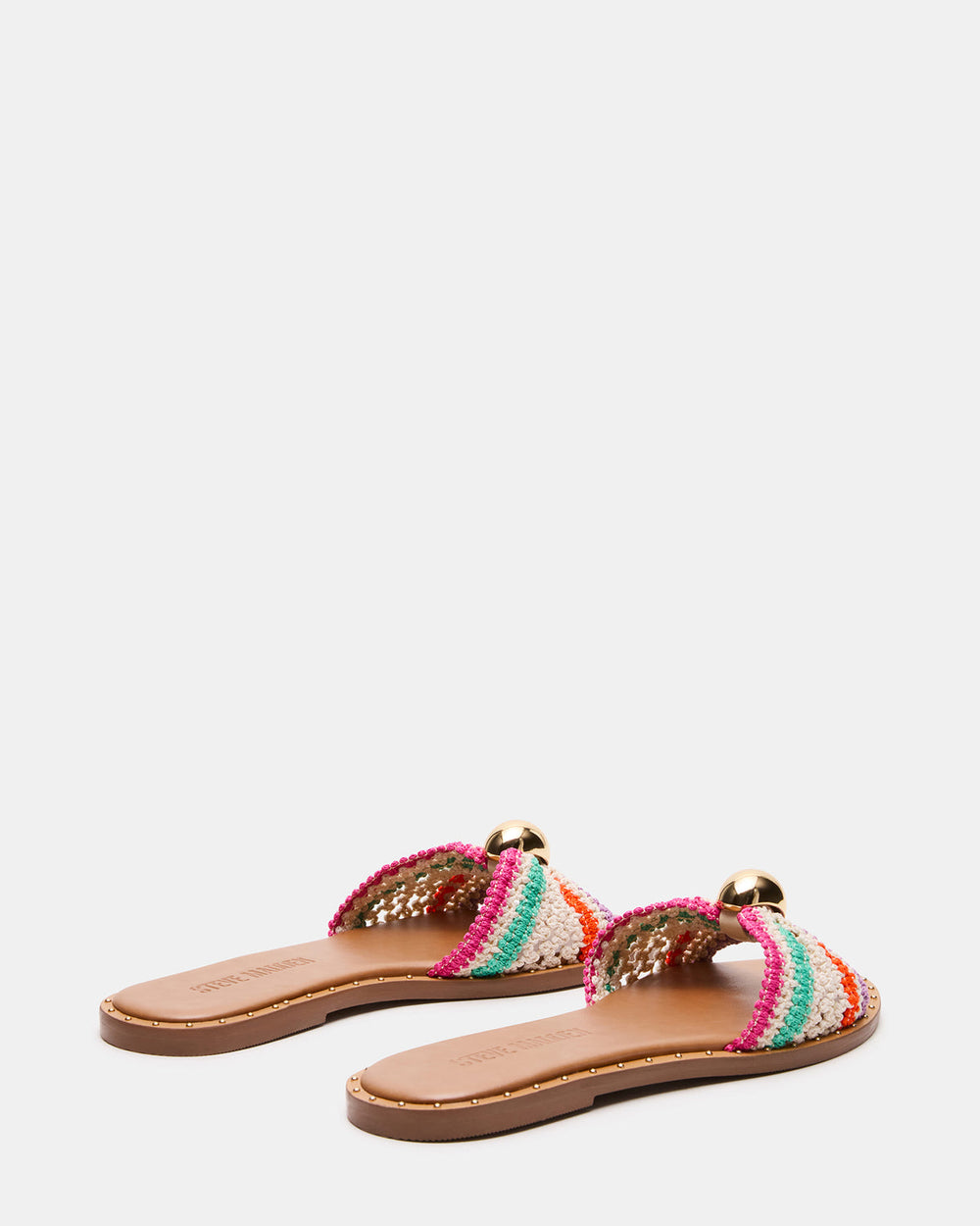 DIPSY Multi Raffia Slide Rounded Toe Women's Sandal | Steve Madden for Sale