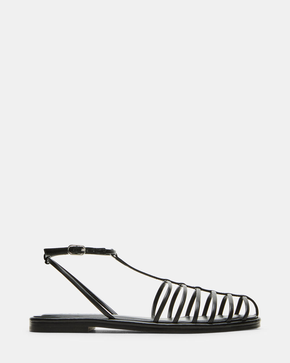 MARIN Black Flat Strappy Fisherman Women's Sandal | Steve Madden US