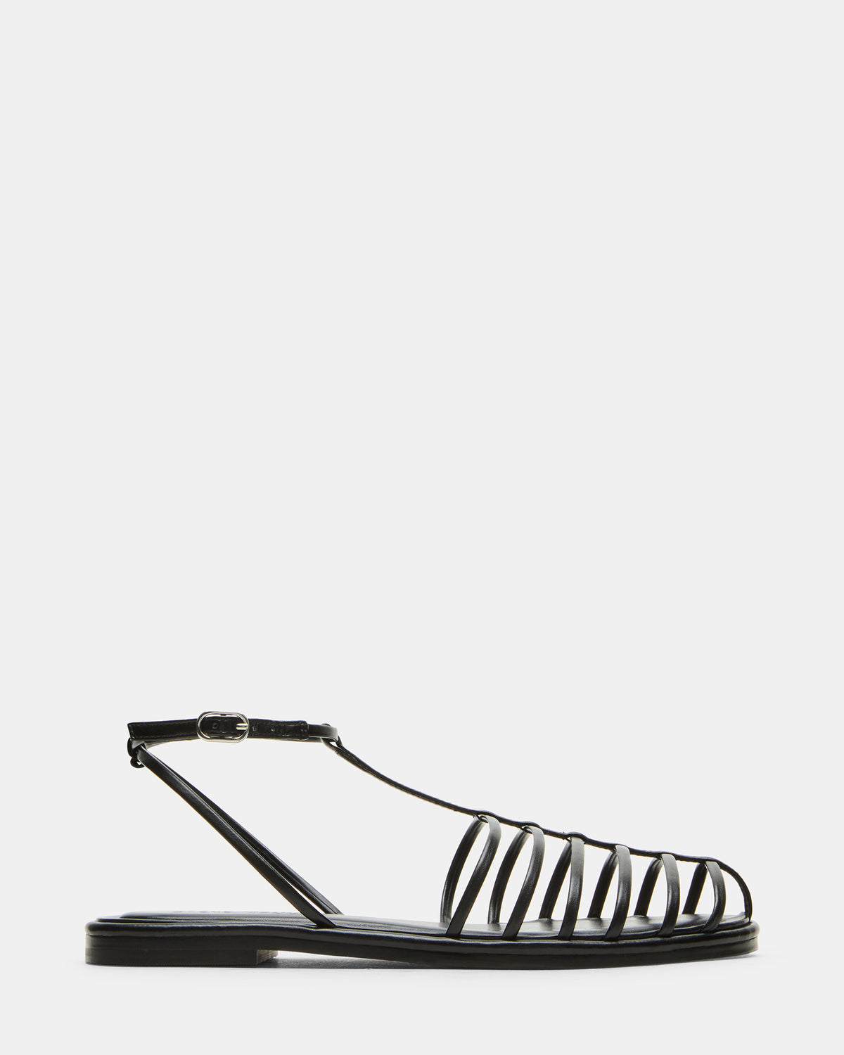 MARIN Black Flat Strappy Fisherman Women's Sandal | Steve Madden US