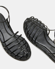 MARIN Black Flat Strappy Fisherman Women's Sandal | Steve Madden US