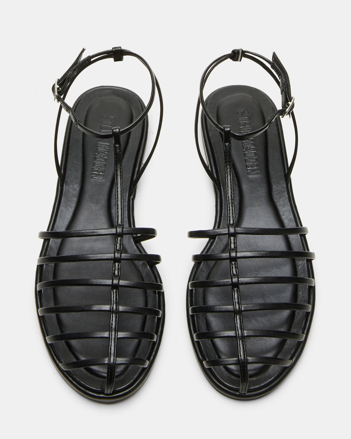 MARIN Black Flat Strappy Fisherman Women's Sandal | Steve Madden US
