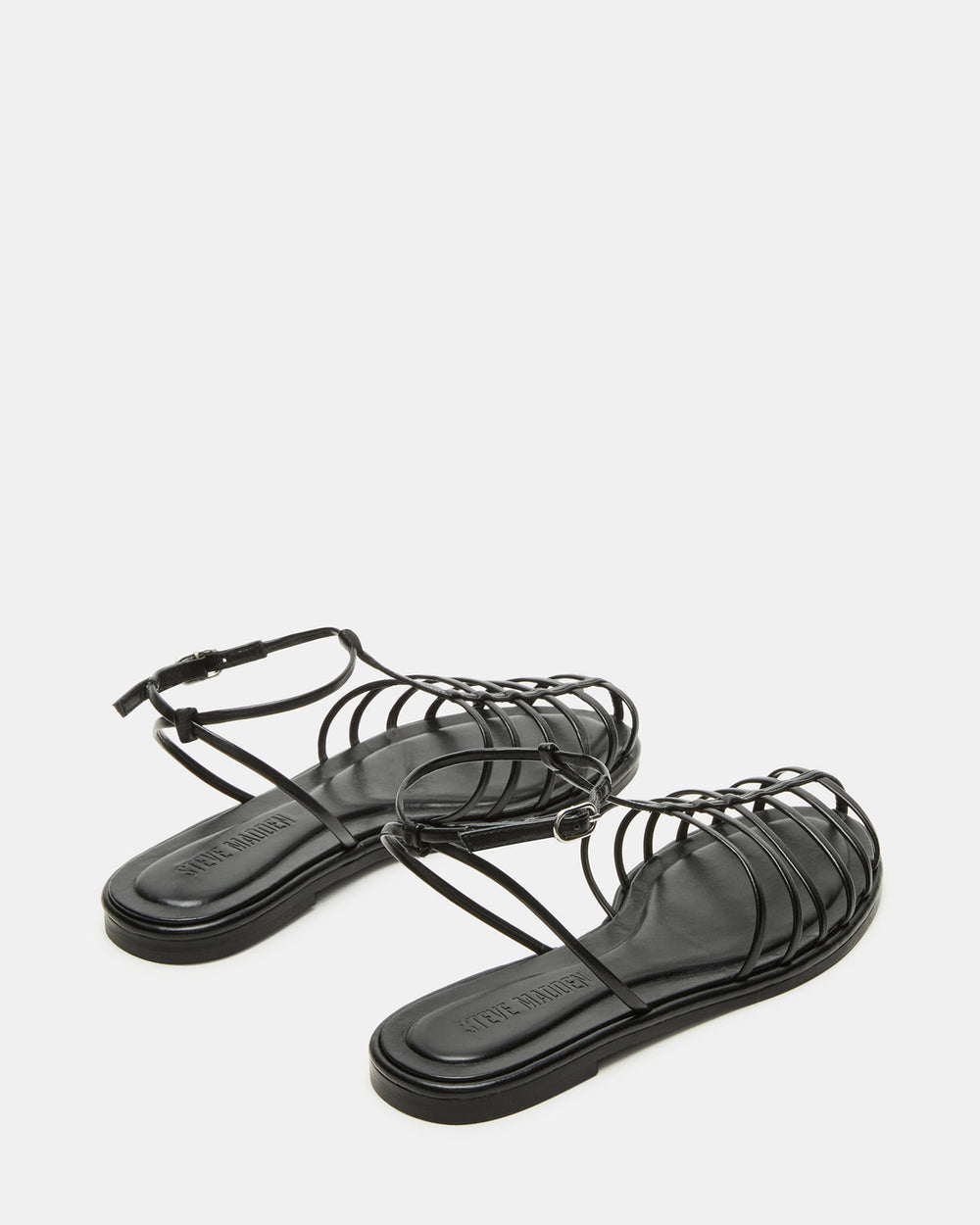 MARIN Black Flat Strappy Fisherman Women's Sandal | Steve Madden US