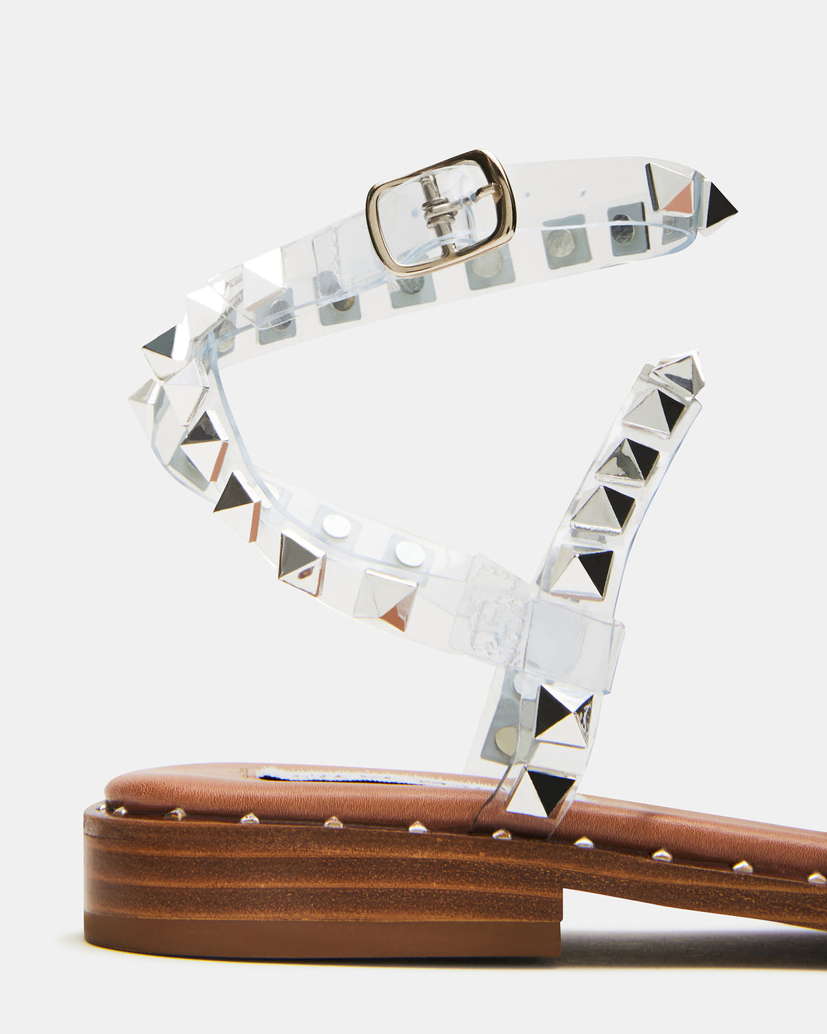 TRAVEL Clear Women's Studded Strappy Sandal | Steve Madden outlet
