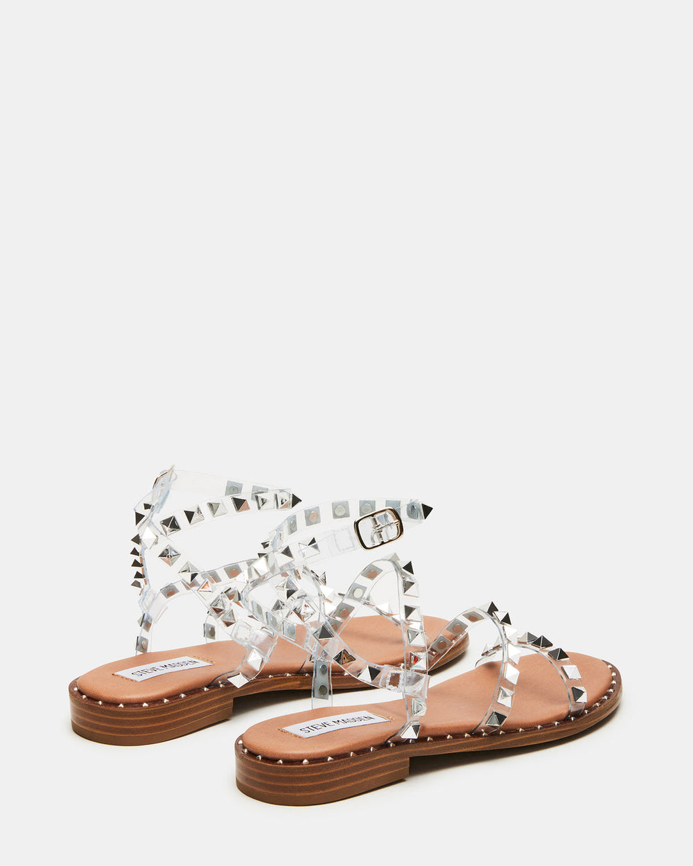 TRAVEL Clear Women's Studded Strappy Sandal | Steve Madden outlet