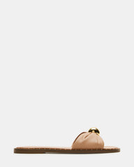 DIPSY Tan Leather Slide Rounded Toe Women's Sandal | Steve Madden Sale