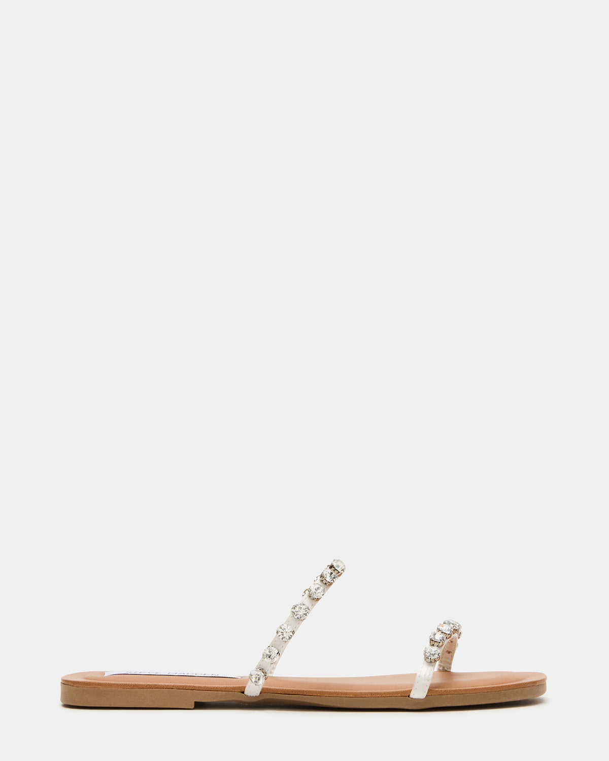 RETREAT Rhinestones Women's Strappy Square-Toe Slide Sandal | Steve Madden on Sale