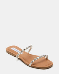 RETREAT Rhinestones Women's Strappy Square-Toe Slide Sandal | Steve Madden on Sale