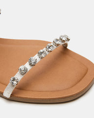 RETREAT Rhinestones Women's Strappy Square-Toe Slide Sandal | Steve Madden on Sale