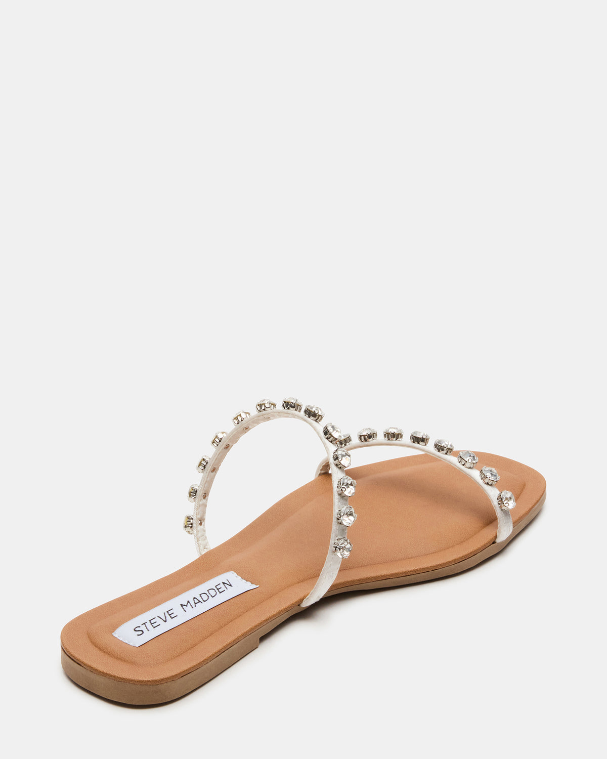 RETREAT Rhinestones Women's Strappy Square-Toe Slide Sandal | Steve Madden on Sale
